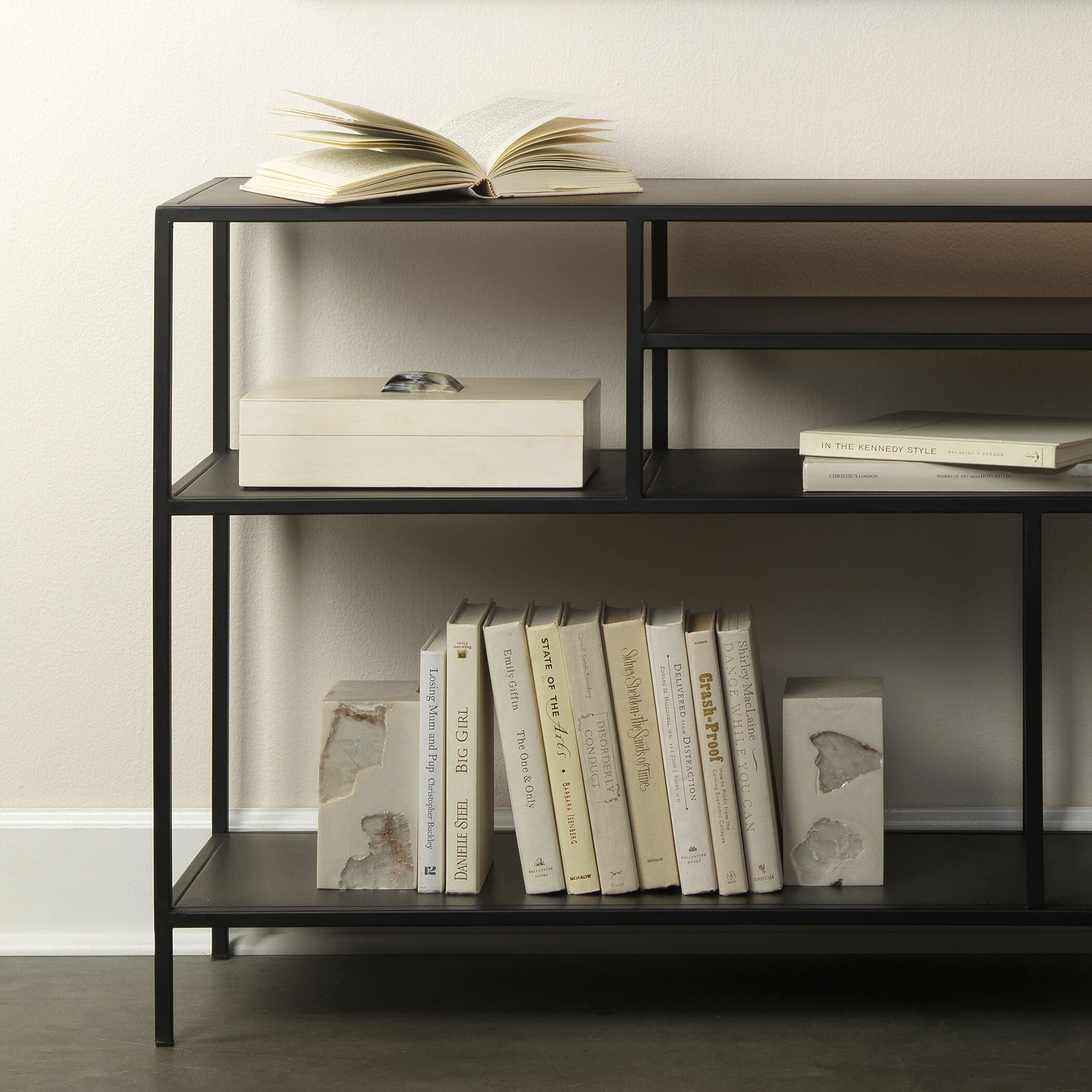 Slab 4.5 X 3.5 inch Clear Mica & Pearl Resin Bookends in Clear Mica and Pearl Resin, Set of 2